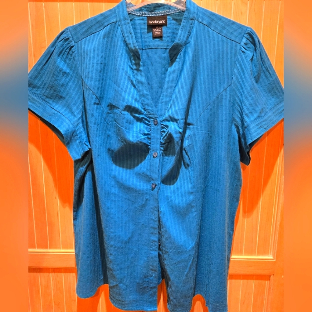 LaneBryant Short-sleeved Blouse Sz24 EUC